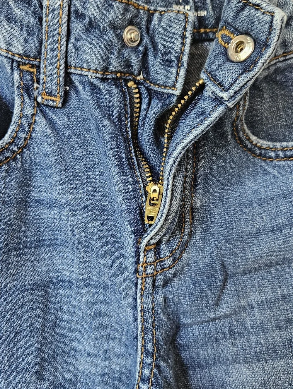 Wonder Nation Girls’ Baggy Wide Leg Jeans Size 7 Medium Wash 100% Cotton